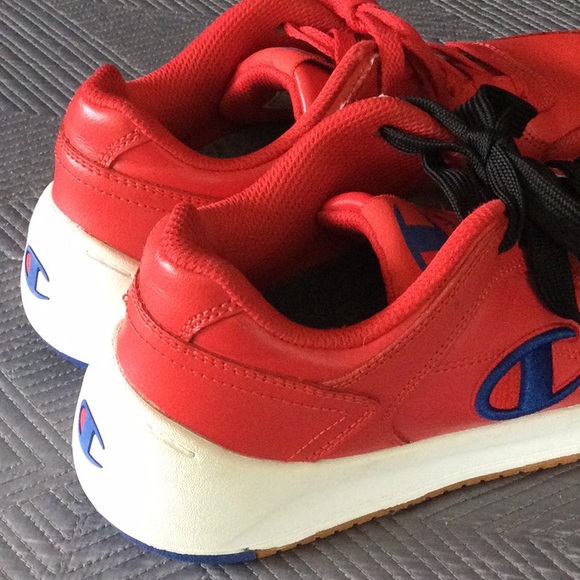 Champion 6 red leather sneakers for kids - Picture 10 of 16